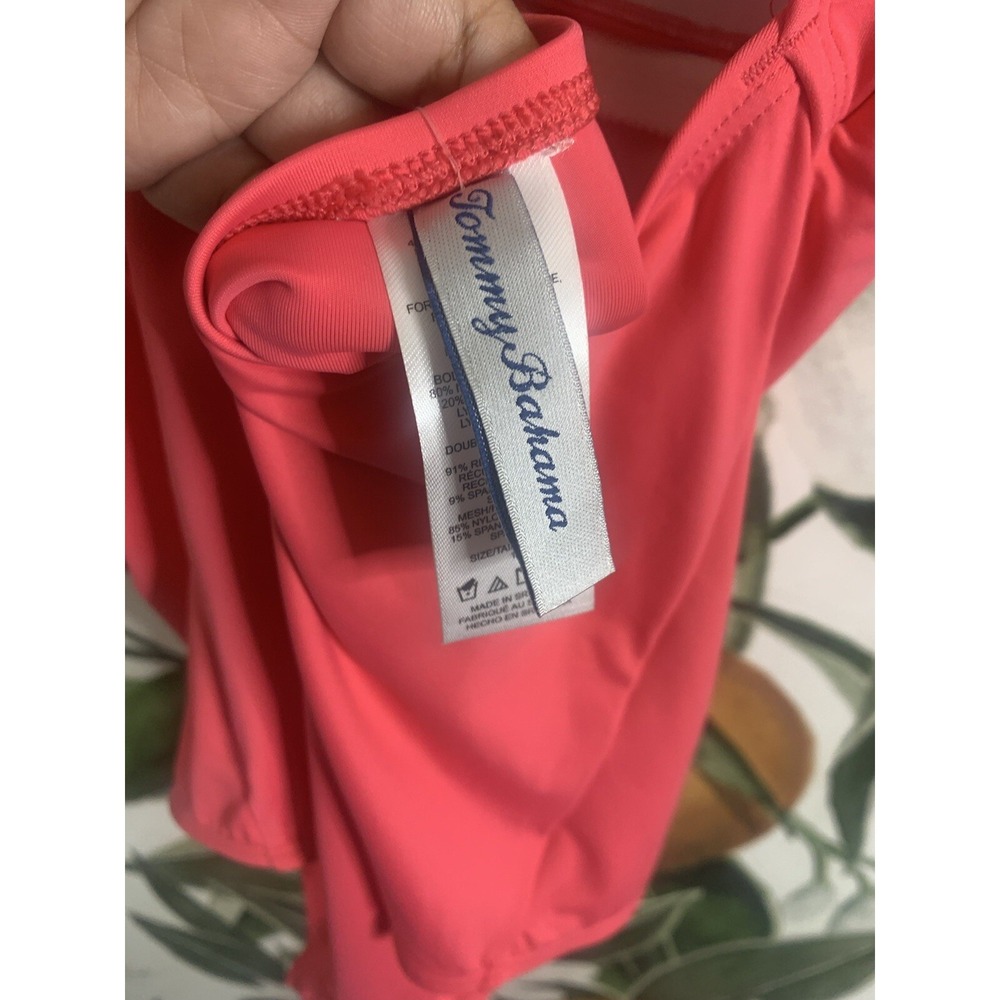 Tommy Bahama Womens Size 16 High Neck Tie Back Coral One Piece Swimsuit NWT - Picture 7 of 8